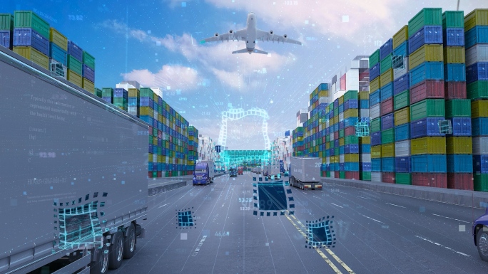 智慧物流集装箱运输港口货运卡车运输