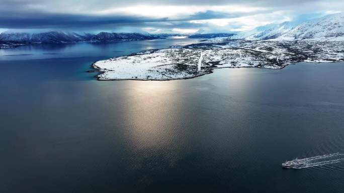 4K航拍挪威特罗姆瑟无限风光景色