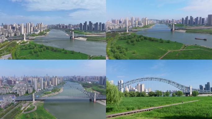 武汉地标汉江湾大桥延时摄影高清4K