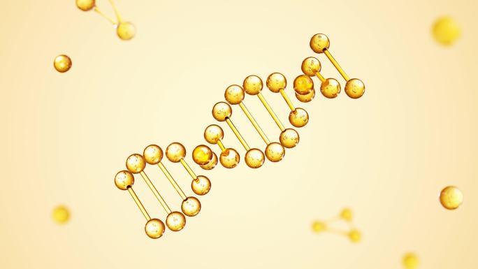 金色DNA双螺旋遗传分子