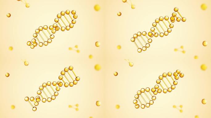 金色DNA双螺旋遗传分子