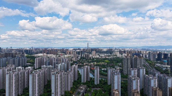 成都城市蓝天白云延时摄影