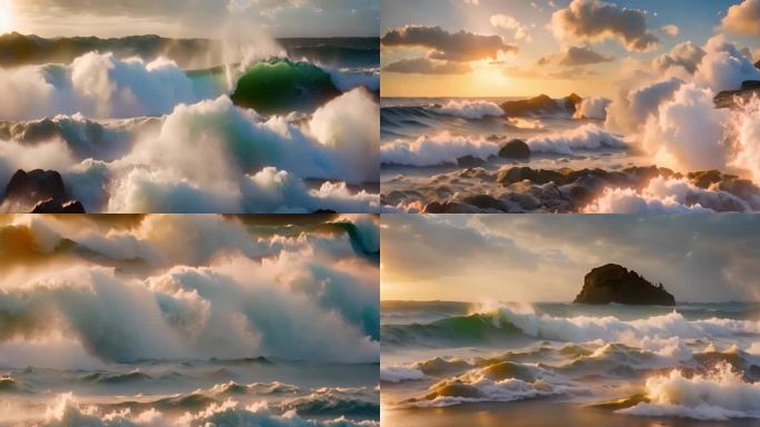 海浪海波浪海岸海洋