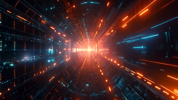 科技穿梭隧道AI粒子背景