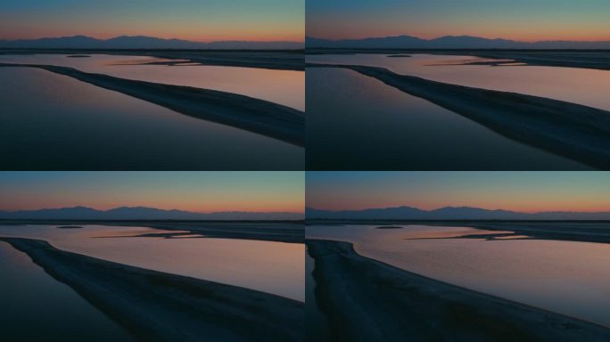 清晨的盐湖 早霞 临夏 盐湖 荒漠