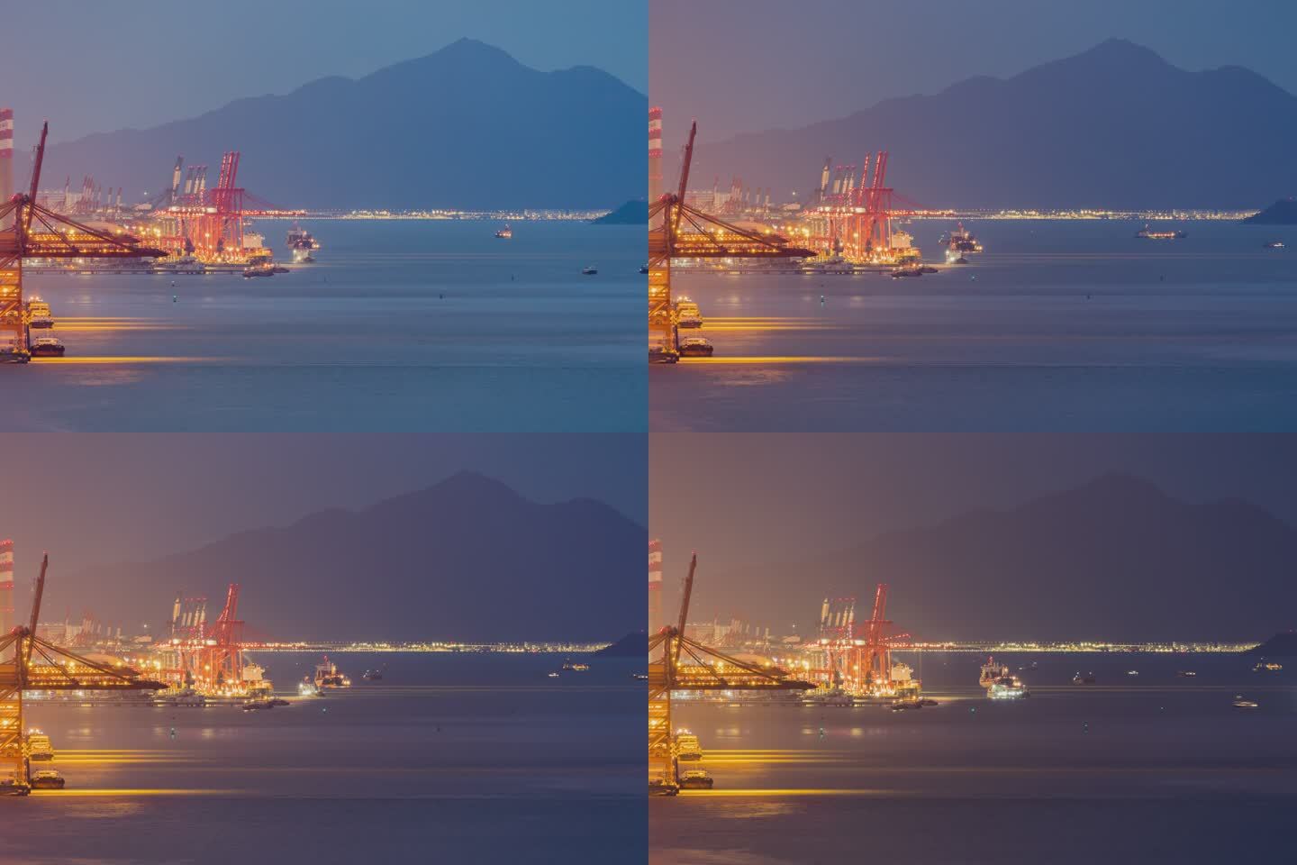 深圳港口码头和香港机场延时摄影