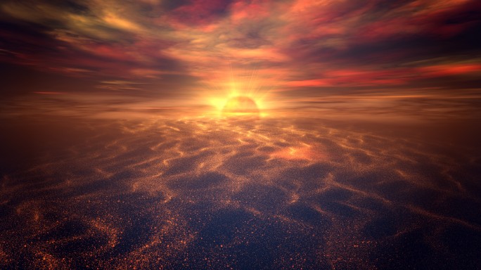 抽象海面日出落日