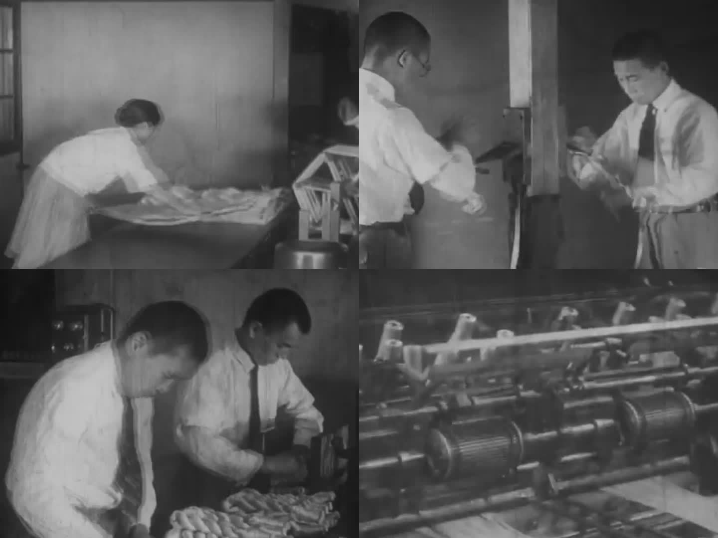 上世纪纺织厂 30年代织布厂 织布机
