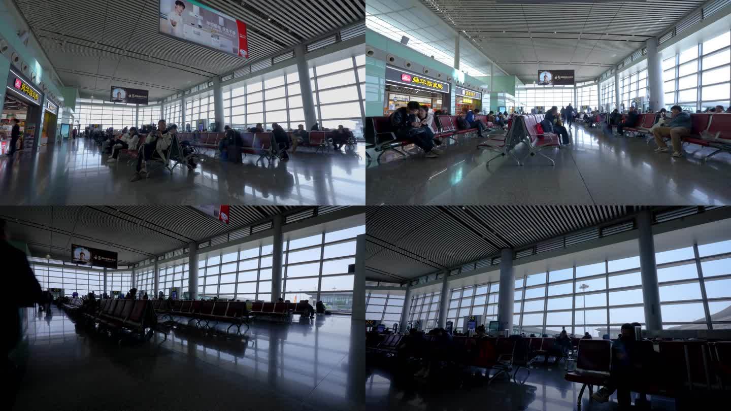 4K长沙黄花机场候机大厅延时空镜合集