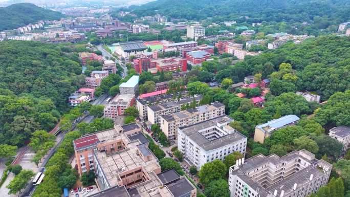 湖南大学学校校园风景航拍长沙岳麓区城市地