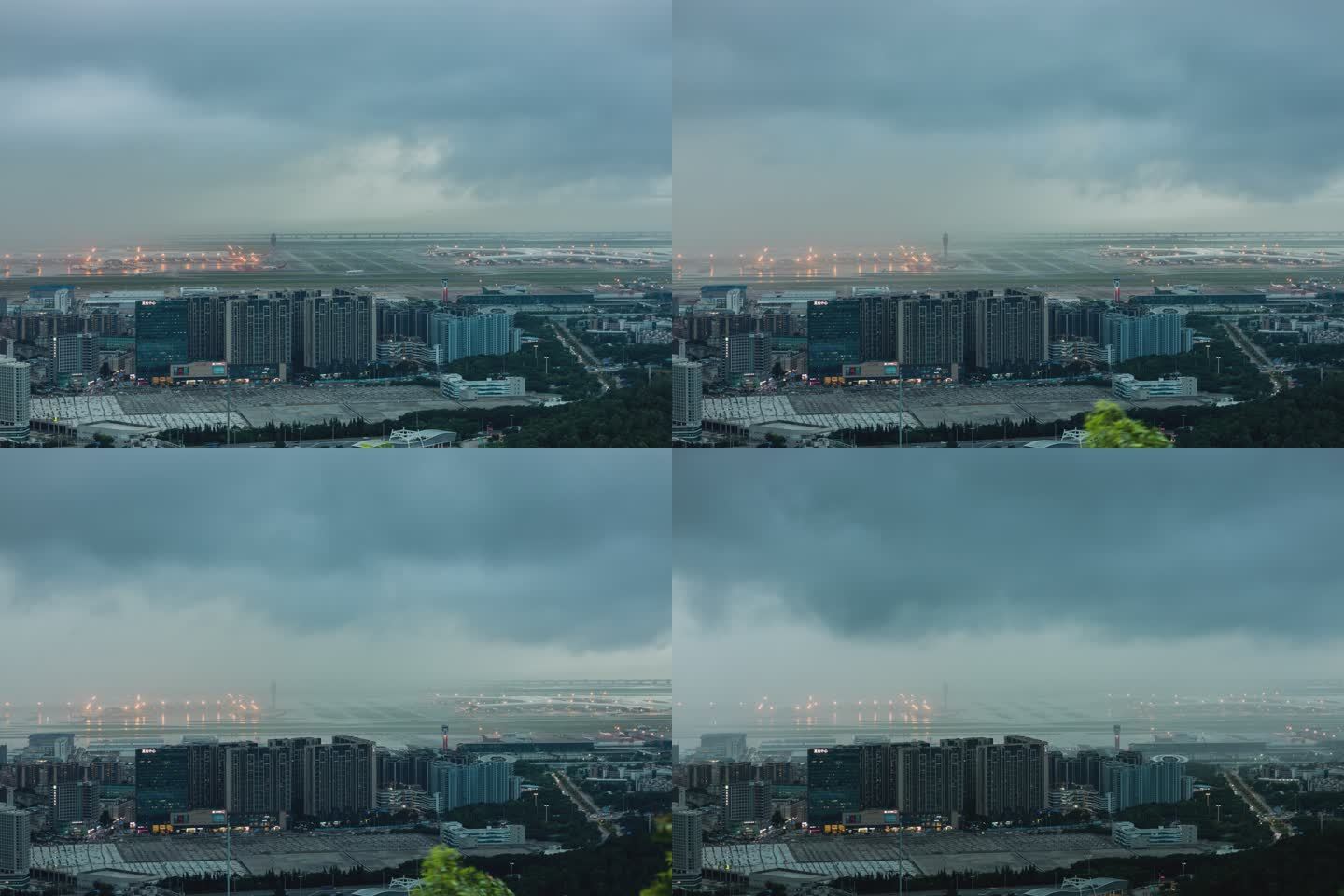 暴雨覆盖深圳机场
