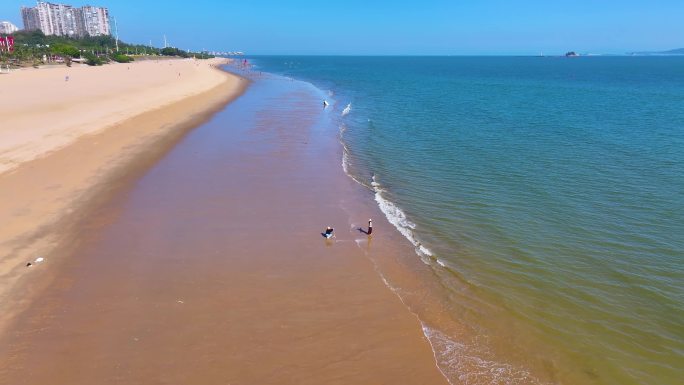 大海海边海水海浪沙滩海滩航拍风景唯美大自