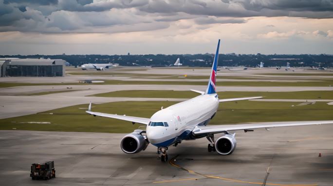 航空公司机场喷气式飞机