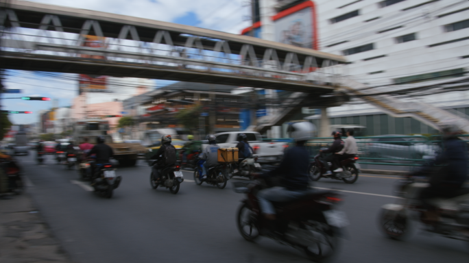 车流 摩托车 跑摩的 国外交通4K