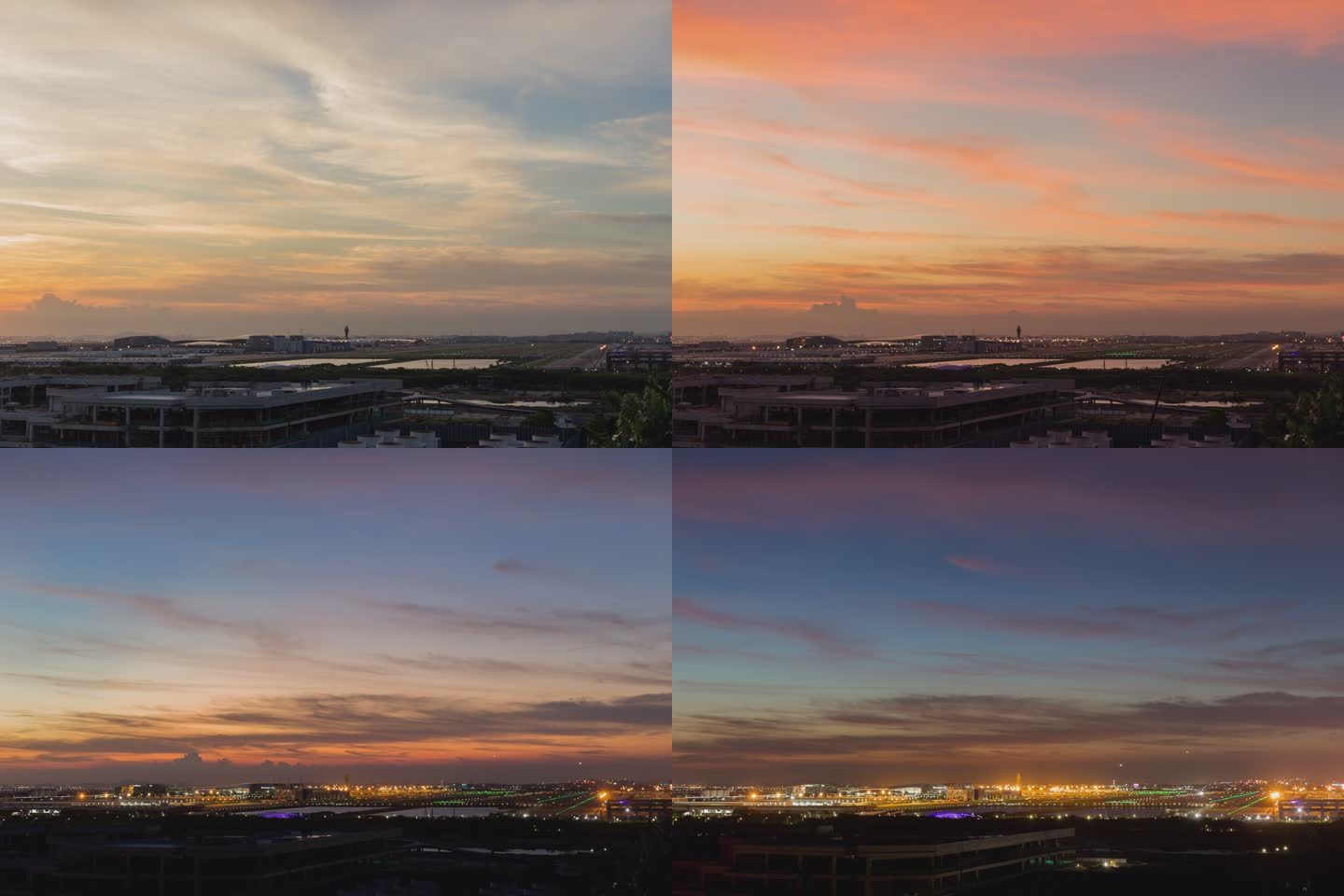 深圳机场飞机滑行起飞延时摄影