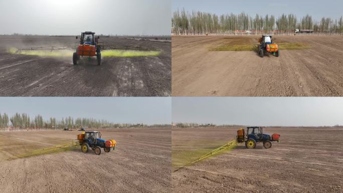 新疆2024年南疆打药耙地翻地棉花播种