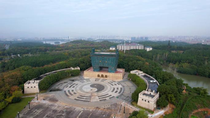 南昌瓷板画艺术博物馆巨鼎建筑风光航拍