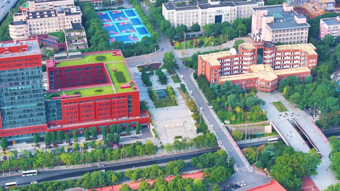 湖南工商大学航拍校园风景风光学校大学