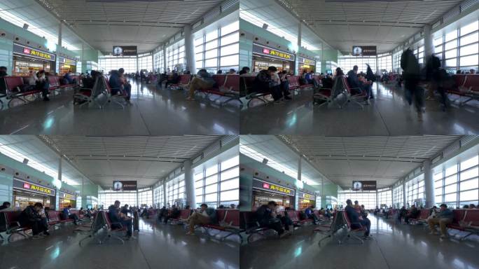 4K长沙黄花机场航空港候机大厅延时空镜2