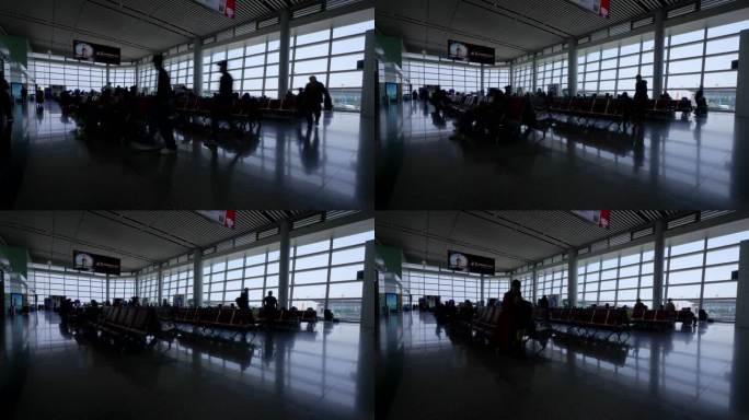 4K长沙黄花机场航空港候机大厅延时空镜4