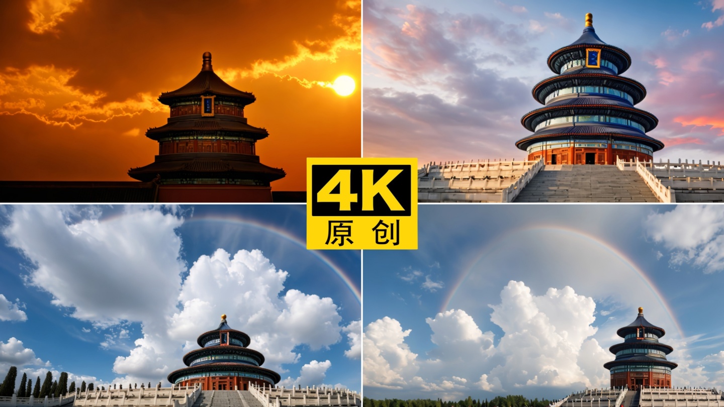 北京天坛皇家园林祭祀古代建筑延时摄影