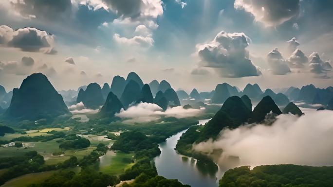 美丽中国 航拍桂林 山水桂林
