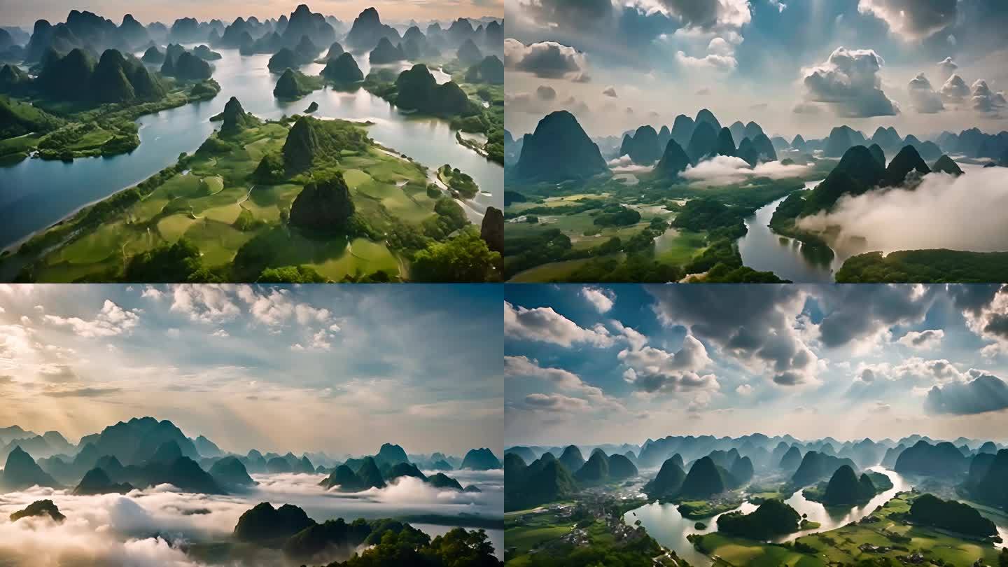 美丽中国 航拍桂林 山水桂林