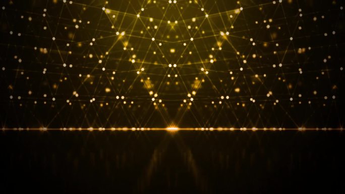 金色灯光粒子光线舞台背景