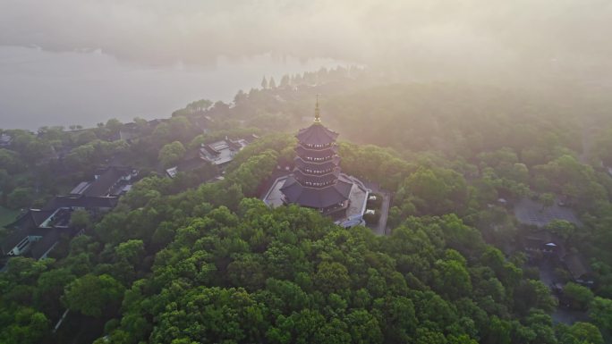 云雾西湖 雷峰塔日出