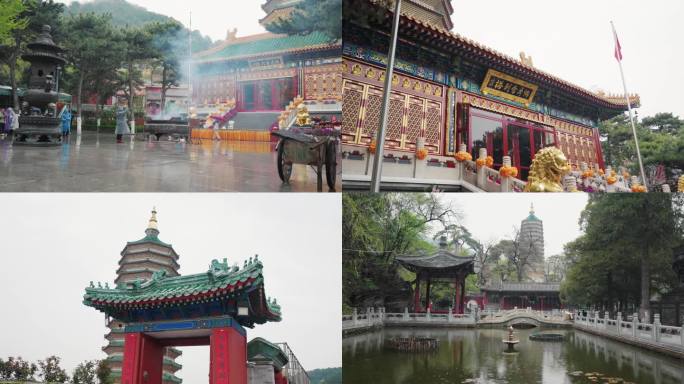 雨中灵光寺