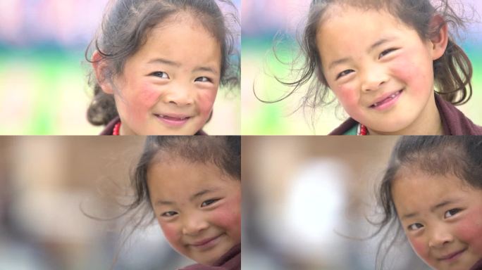 藏族小女孩 小女孩笑脸