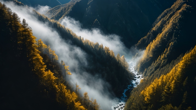 祖国风光山川河流中国风景日出云海航拍延时