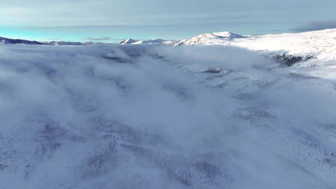 4K航拍北欧挪威特罗姆瑟风光雪景
