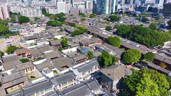 三坊七巷历史文化街区景区航拍景点福州鼓楼