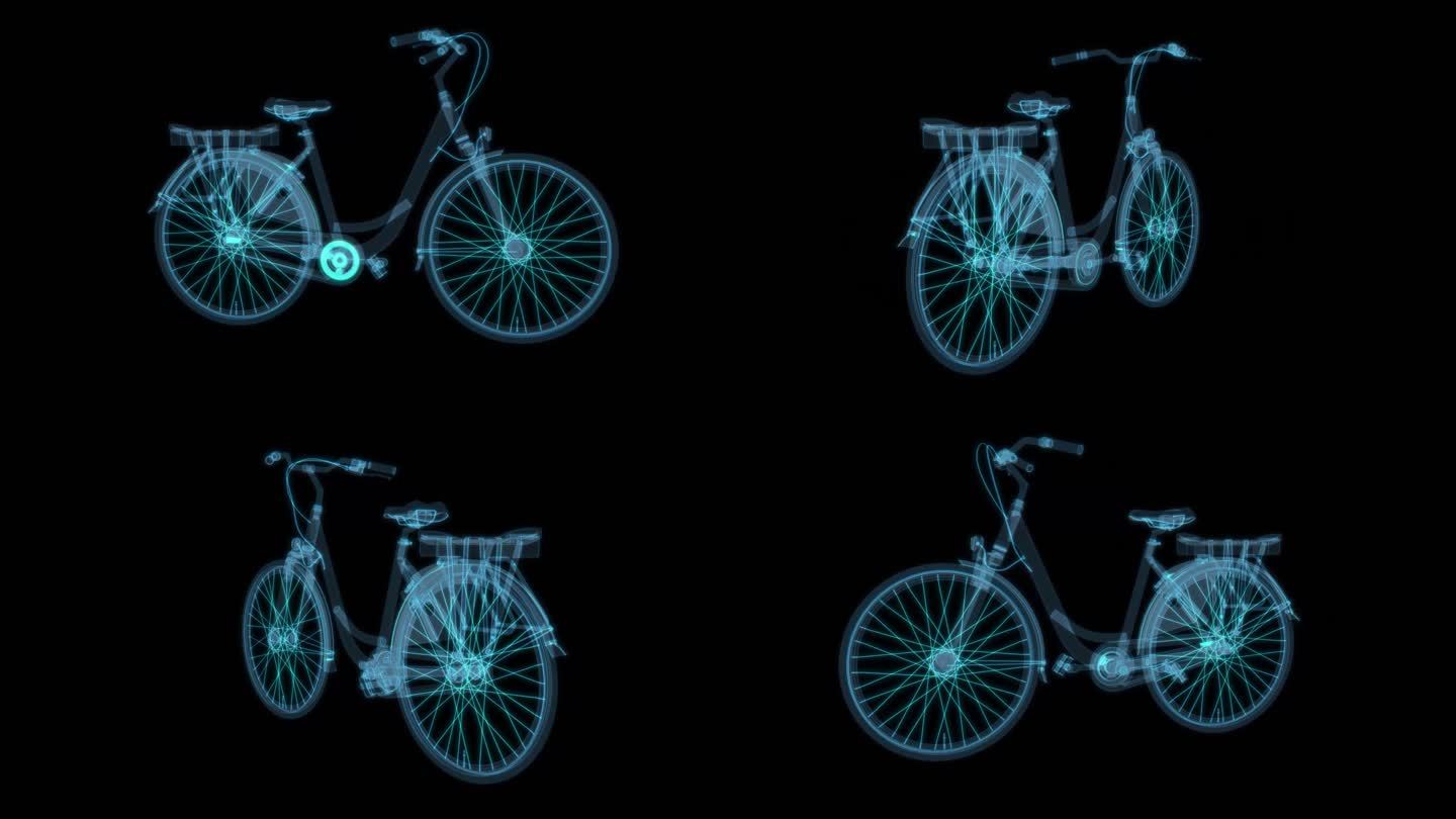 老式自行车科幻透明 交通工具科幻透明普9