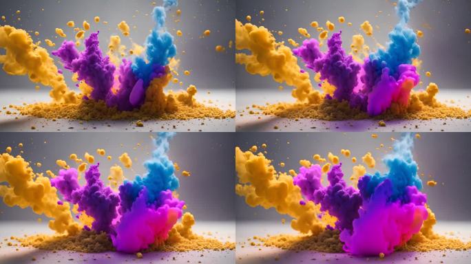 彩色火药爆炸的Cg动画