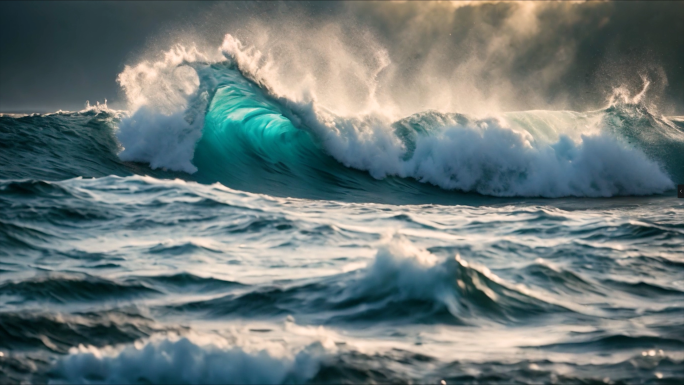 大海海浪波涛汹涌壮观大气