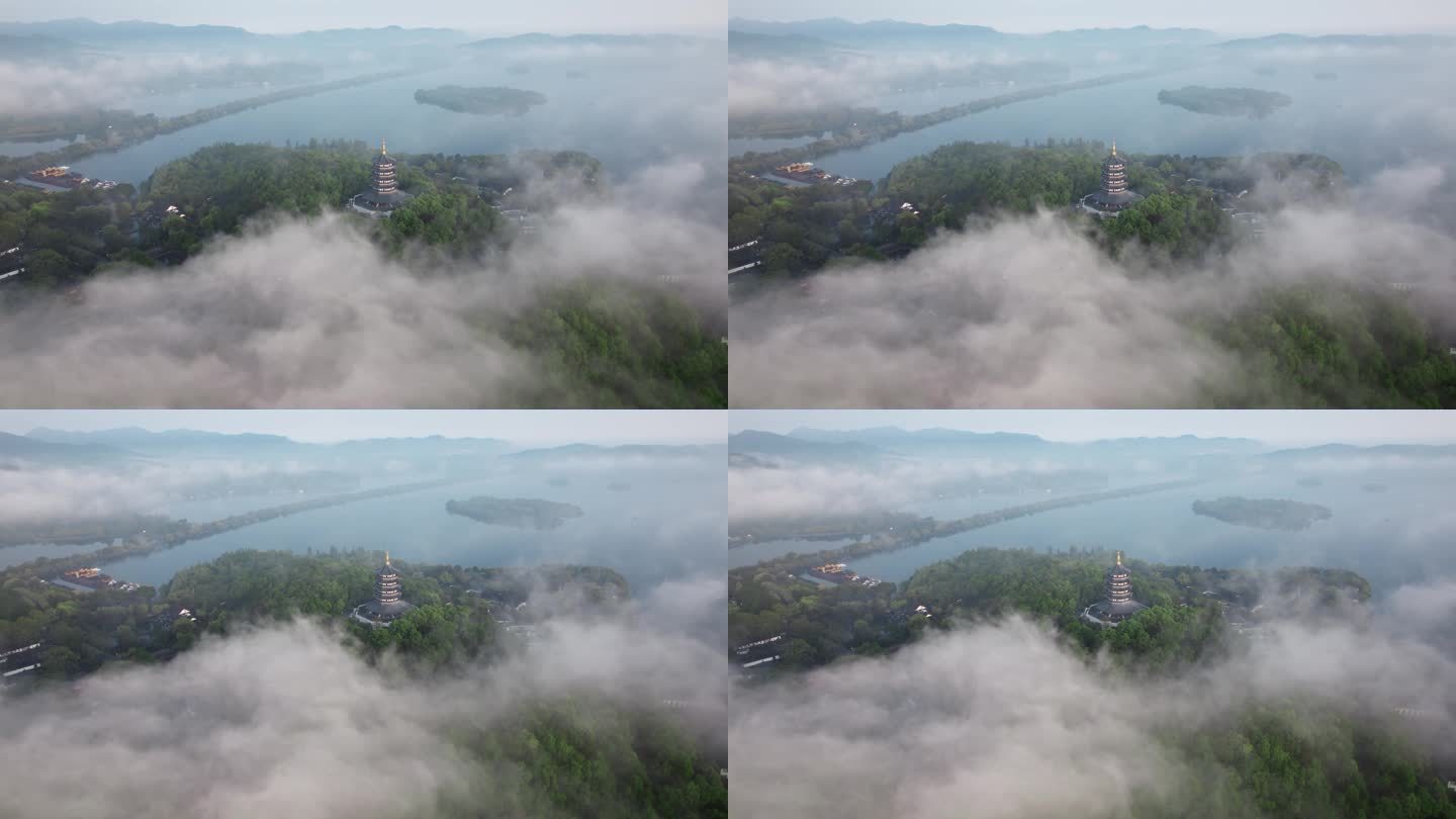云雾西湖雷峰塔