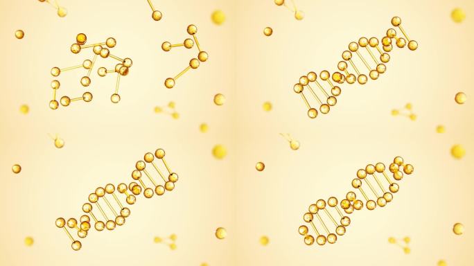 金色重组DNA双螺旋遗传分子