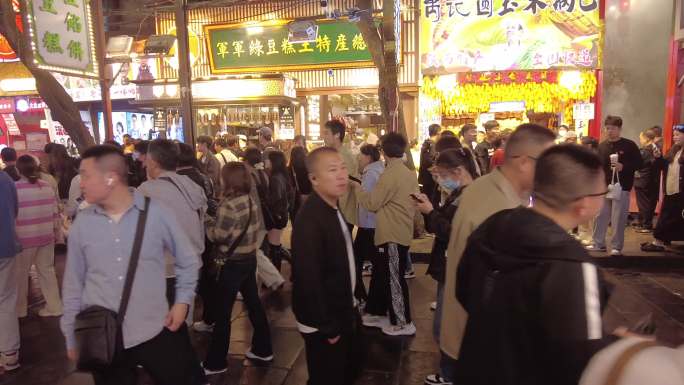 西安旅游回民风情街美食一条街夜市经济逛街