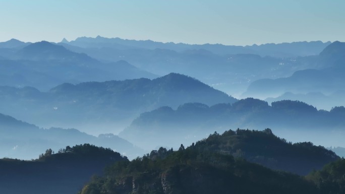 西南山川云雾航拍