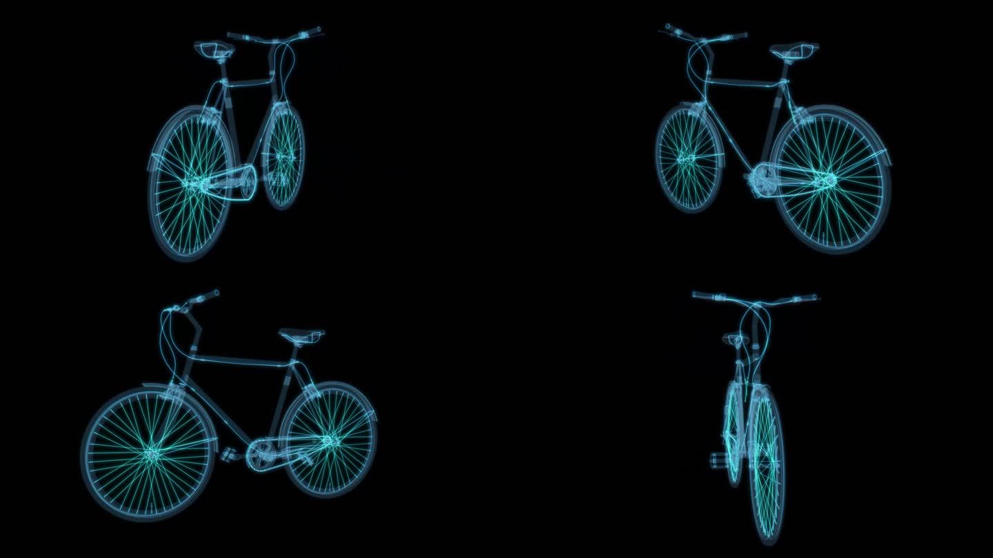 老式自行车科幻透明 交通工具科幻透明普9