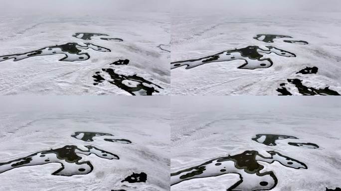 下雪天被大雪覆盖的湖面新疆喀拉库里湖喀湖