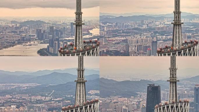 远眺广州塔外的广州城建设