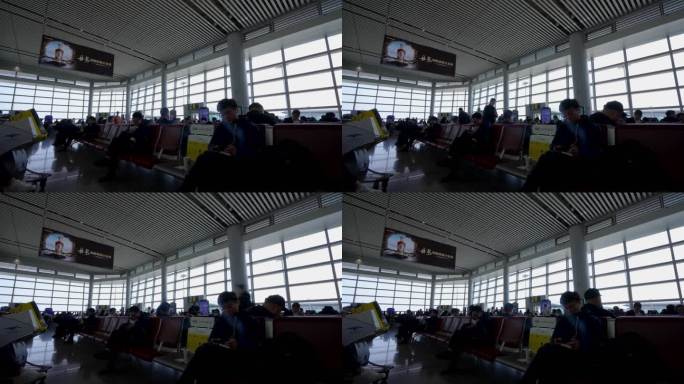 4K长沙黄花机场航空港候机大厅延时空镜5