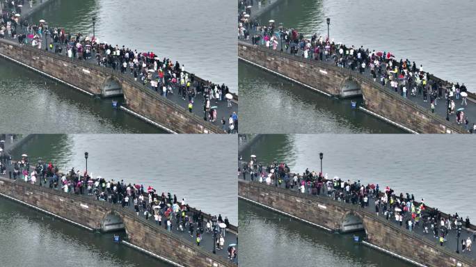 雨中西湖航拍