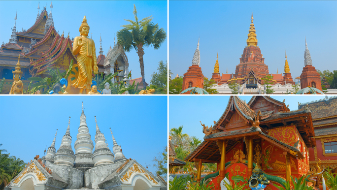 西双版纳东南亚地标建筑寺庙佛像