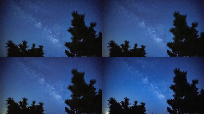 青岛乳山春季清明节银河夜空星星延时