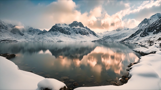 震撼雪山雪峰湖泊风光合集