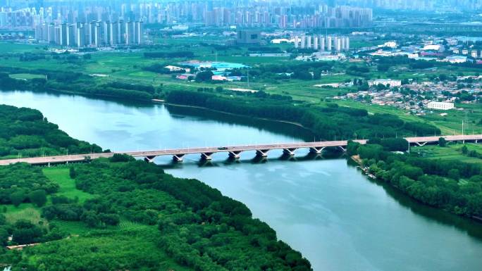 沈阳南京桥工农桥浑河航拍